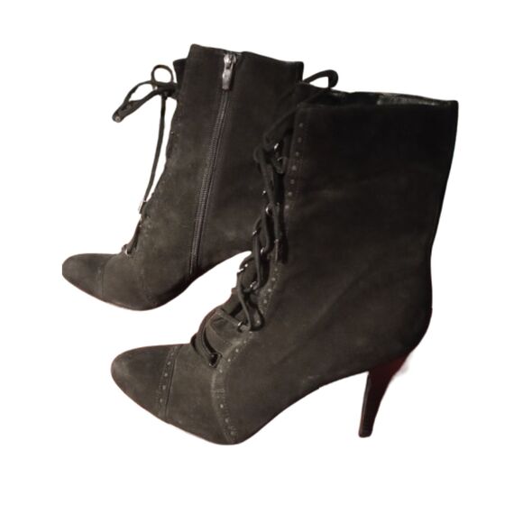 Marc Fisher Women's Size 10M Black Suede Granny Boots - Picture 1 of 6